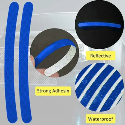3D Reflective Wheel Tire Rim Stripes Stickers Decals for Car | Motorcycle & Bicycle - Night Safety Decoration for Automotive(20 Pcs) (Blue)