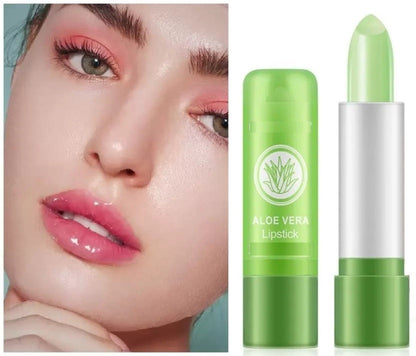 3Pcs Aloe Vera Tinted Lip Balms PH Lip Color Changing Lipstick Balm Stain Gift Set Queen for Women Girls Korean Mood Long Lasting Color Change Light Pink Lipstick Lip Tint Plumper Gloss